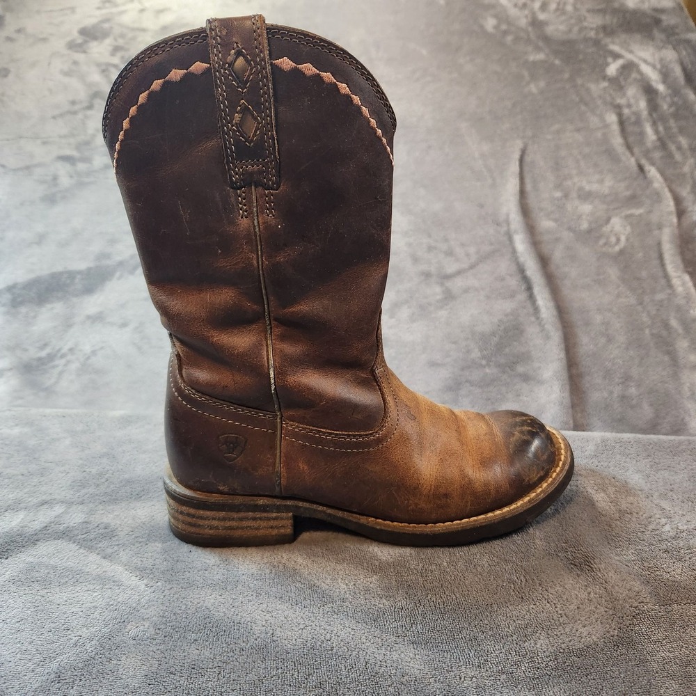 Ariat Boots Womens Size 5.5 Brown Leather Heritage Sta Western Cowboy Round Toe